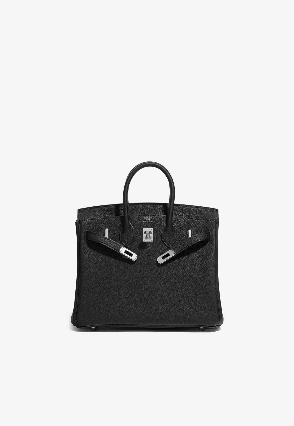 Hermès Birkin 25 Noir (Black) Togo Palladium Hardware PHW