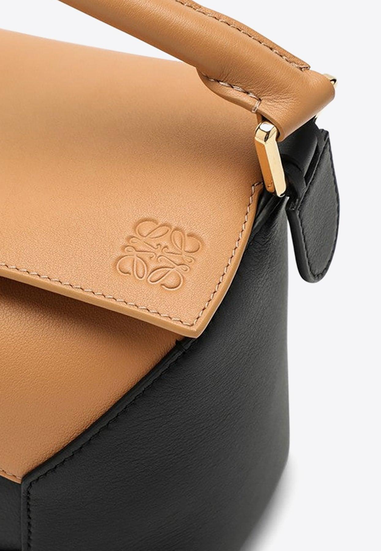 LOEWE black Small Leather Puzzle Top-Handle Bag