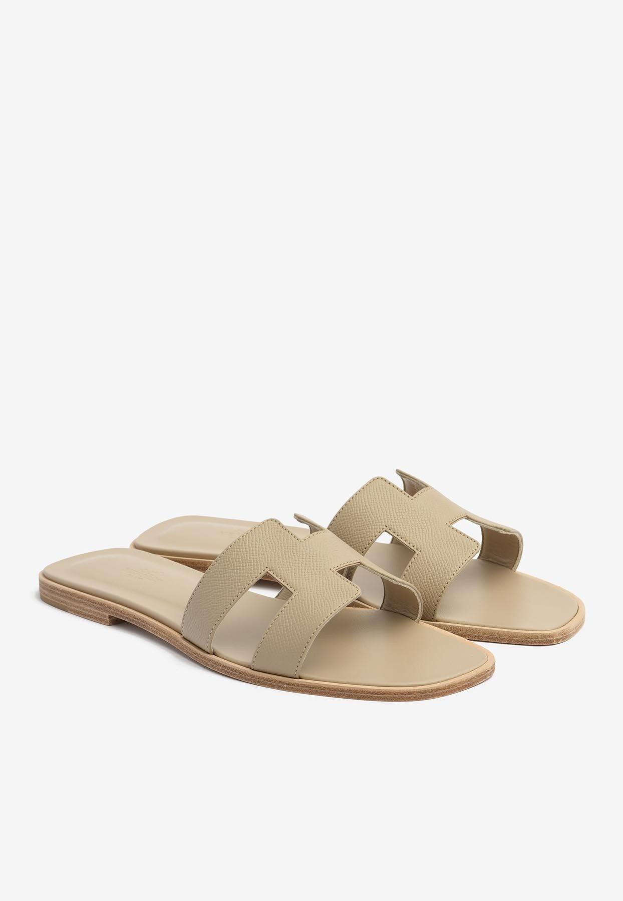 Hermès Oran H Cut-out Sandals In Calf Leather in White | Lyst