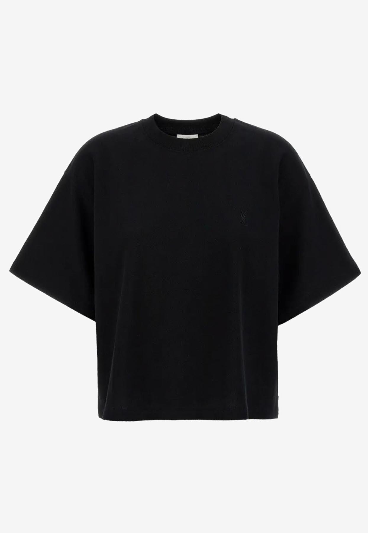 Tシャツ・カットソー Saint Laurent  Abbigliamento Women Organic Cotton Black Saint Laurent T-Shirt | Saint Laurent | YSL SE