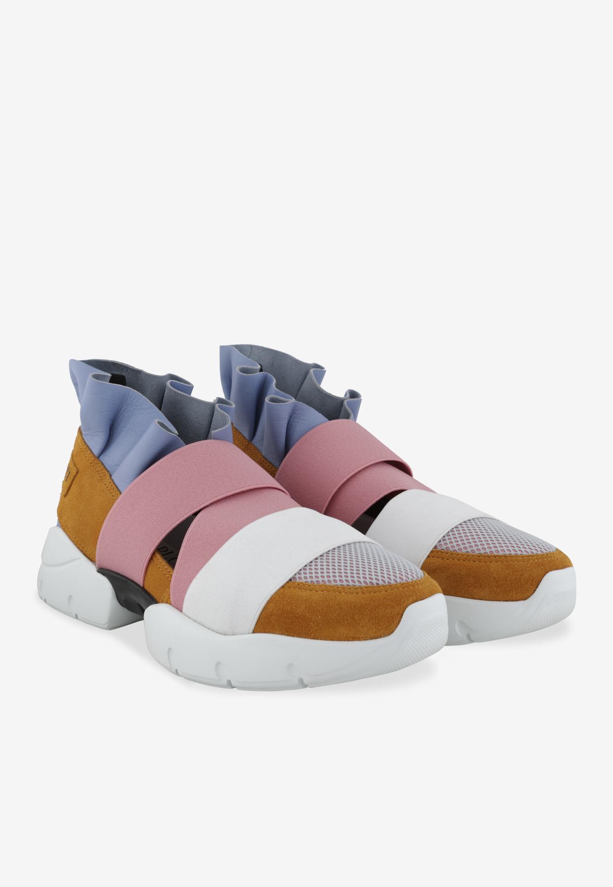 Emilio Pucci City Up Leather Sneakers With Criss-cross Straps in Blue ...