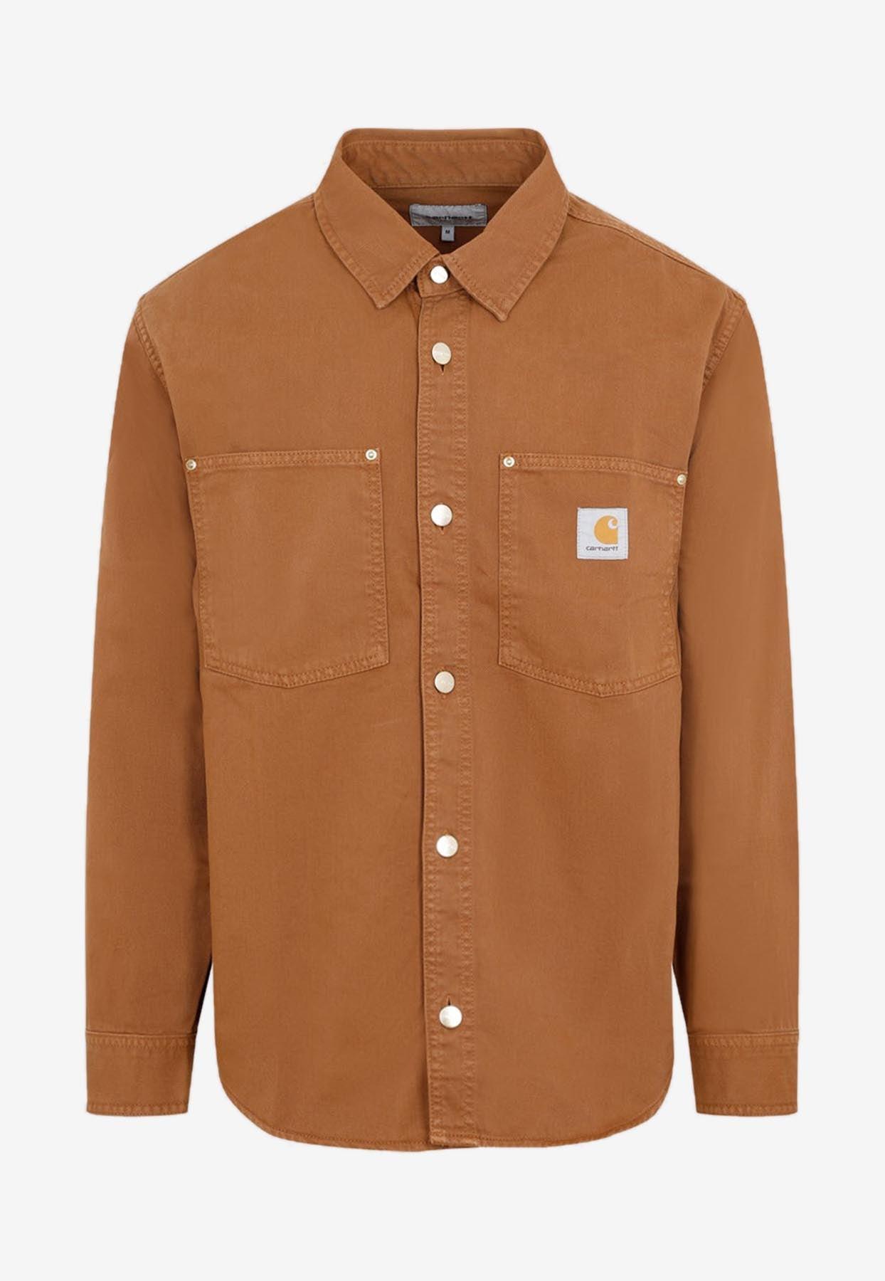 Carhartt WIP Derby Logo-patch Overshirt in Brown for Men | Lyst