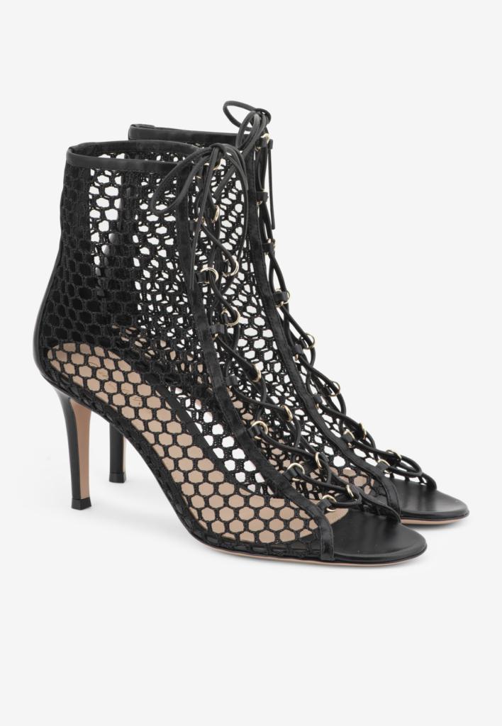 Gianvito Rossi Helena Leather-trimmed Ankle Boots in Black | Lyst