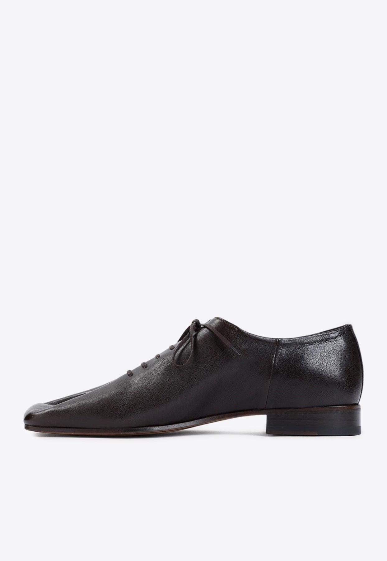 LEMAIRE Souris leather Derby shoes - Brown
