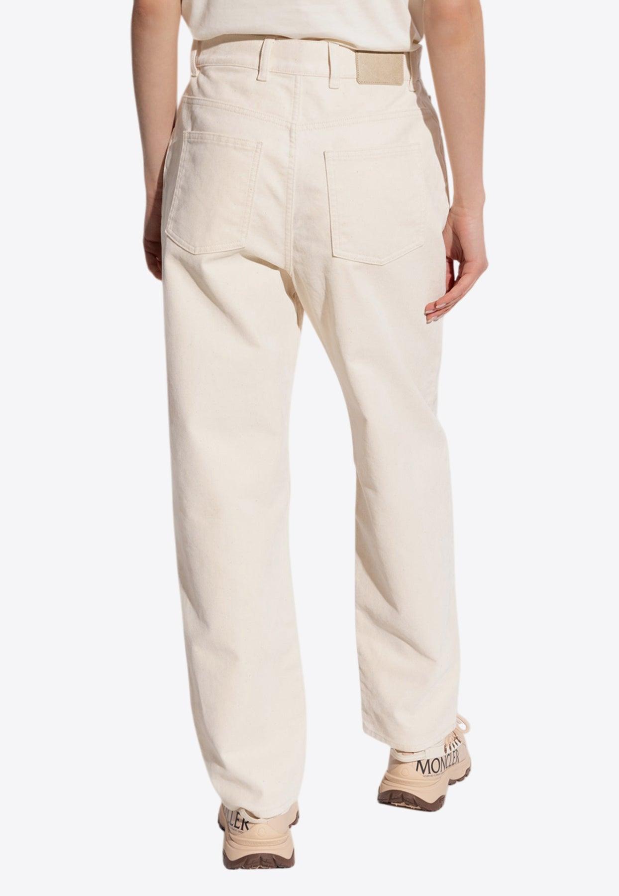 デニム・ジーパン MONCLER Crop straight leg jeans White 2A0001454A77 Moncler Cropped straight leg jeans | The Fashion Square
