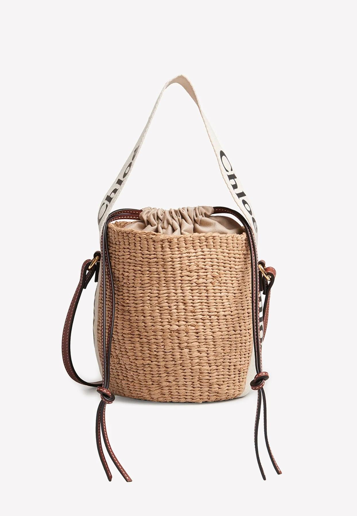 Chloé Small Woody Basket Bucket Bag in White | Lyst