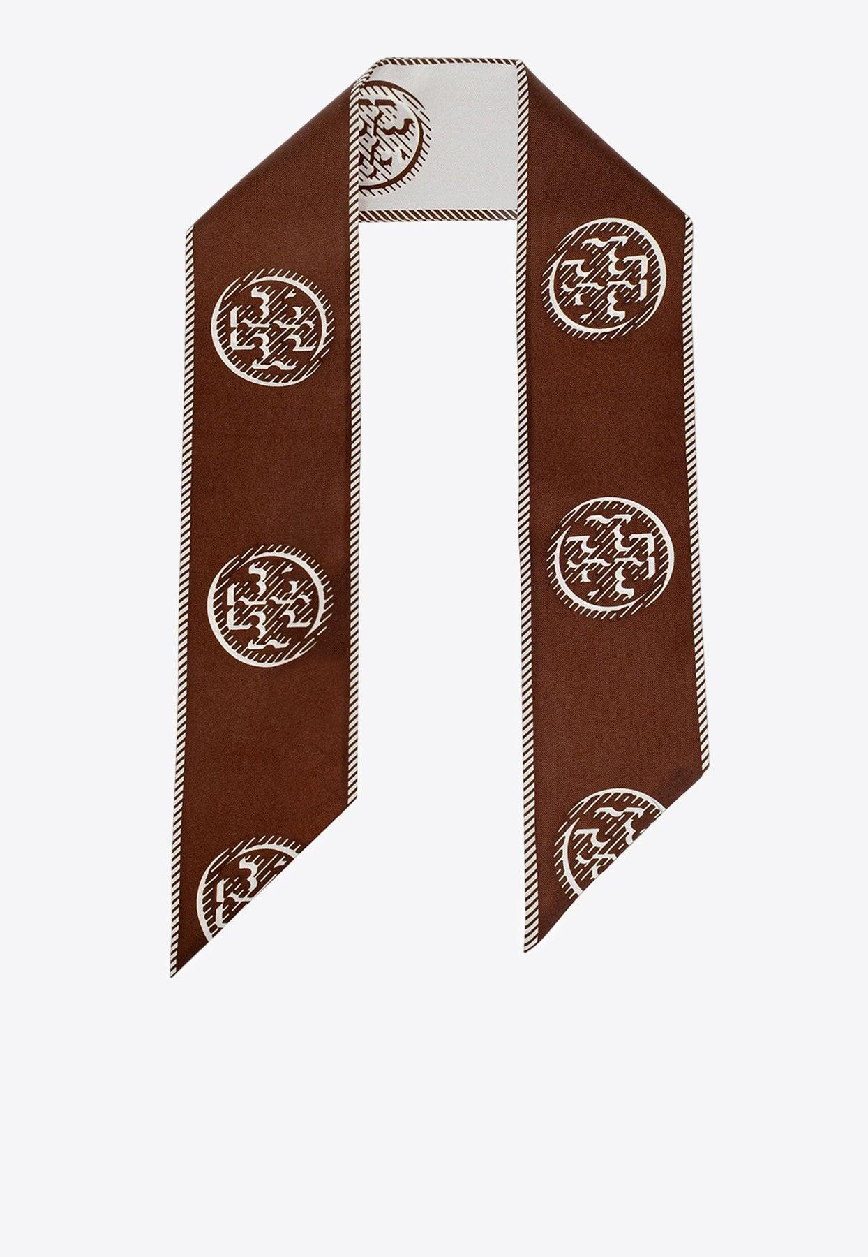 TORYBURCH スカーフ Pinstripe Logo Silk Square Scarf: Women's Accessories