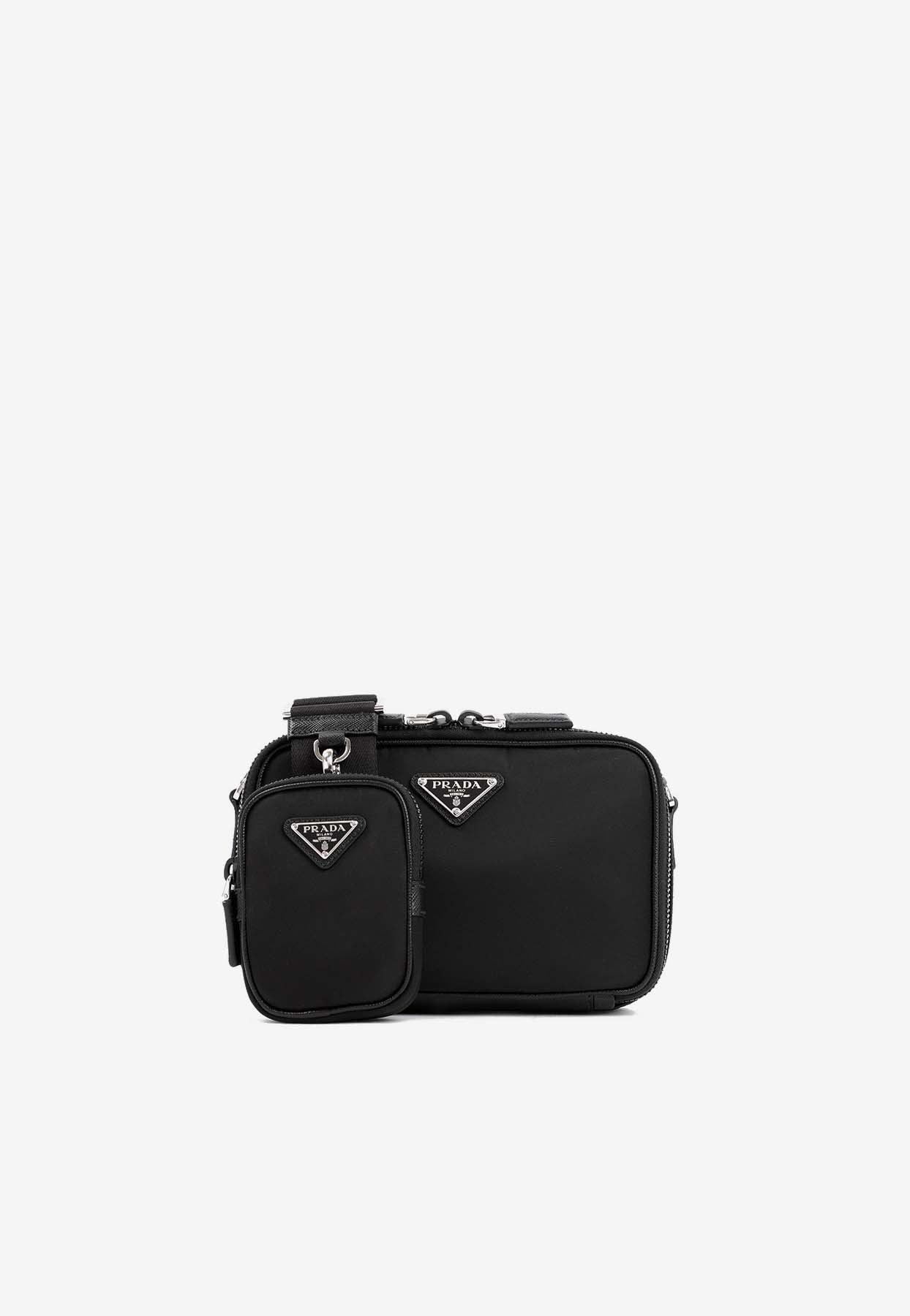 Prada Logo Shoulder Bag In Leather in Black for Men Lyst