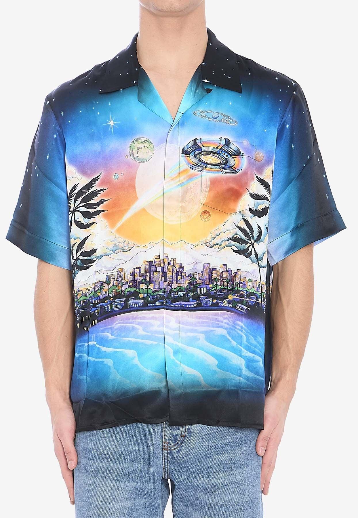 Tシャツ・カットソー Casablanca LA PREMONITION BOWLING SHIRT (UMS25SH003 04) La Prémonition Short Sleeve Silk Shirt | Casablanca Paris