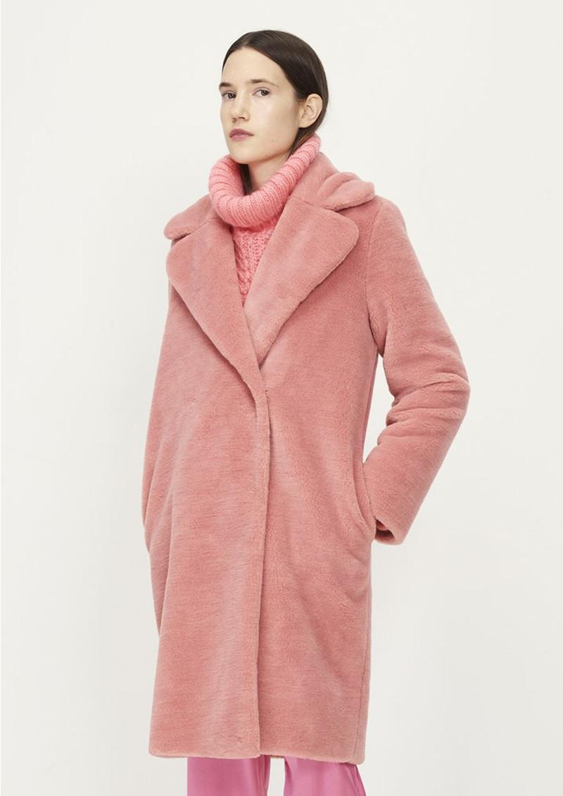 Stine Goya Concord Faux Fur Coat in Pink - Lyst
