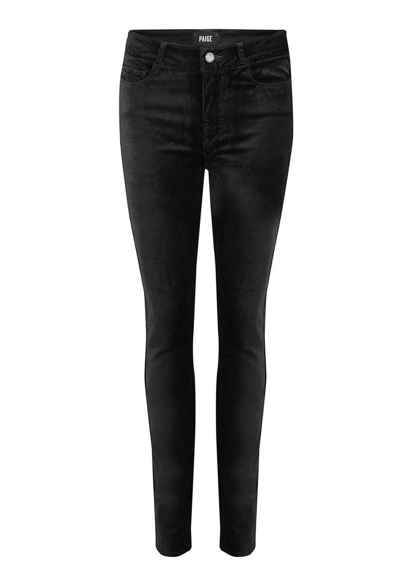 PAIGE Hoxton Velvet Skinny Jeans in Black - Lyst