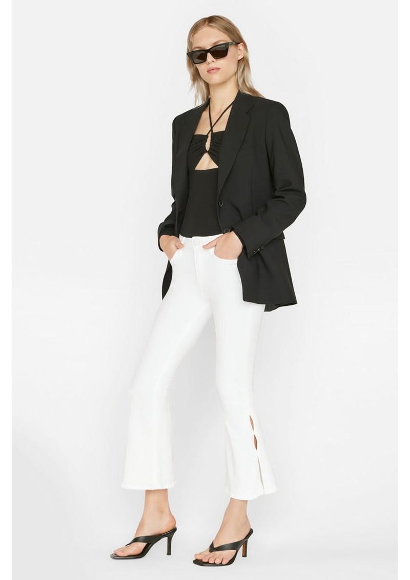 FRAME Le Crop Flare Mini Slits Jeans in White Lyst