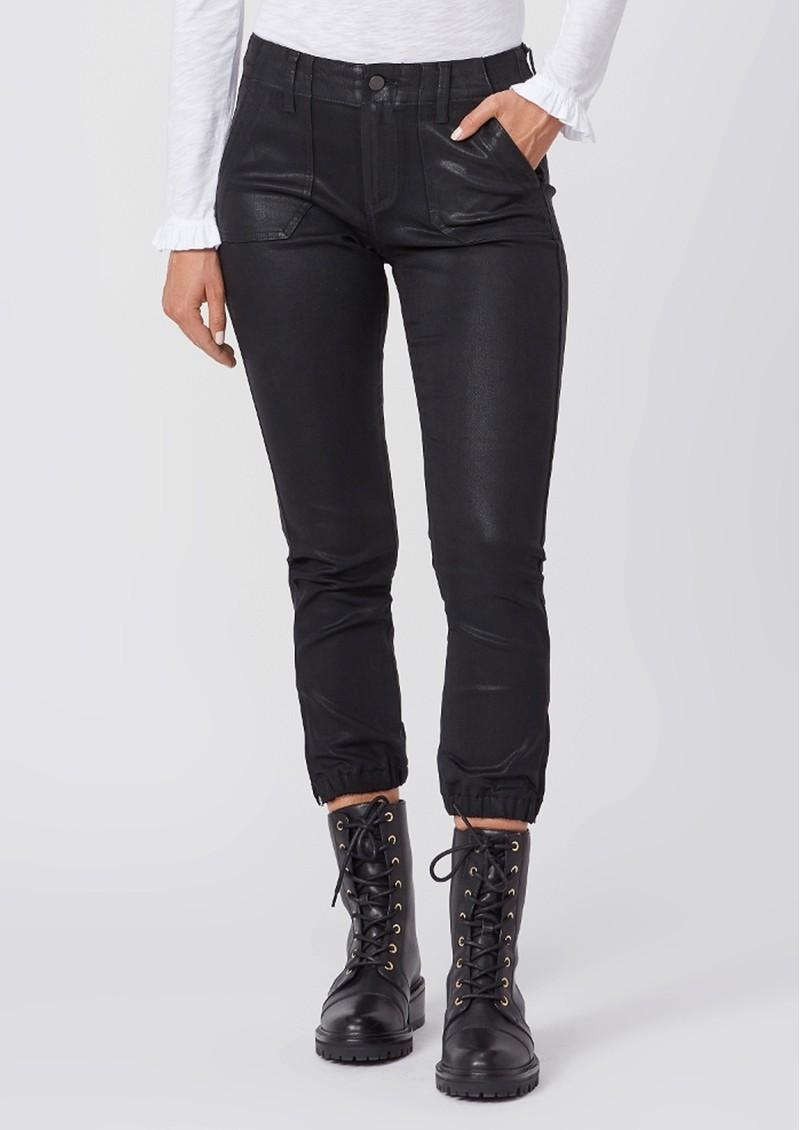 PAIGE Denim Mayslie Straight Ankle Jogger Jeans in Black | Lyst