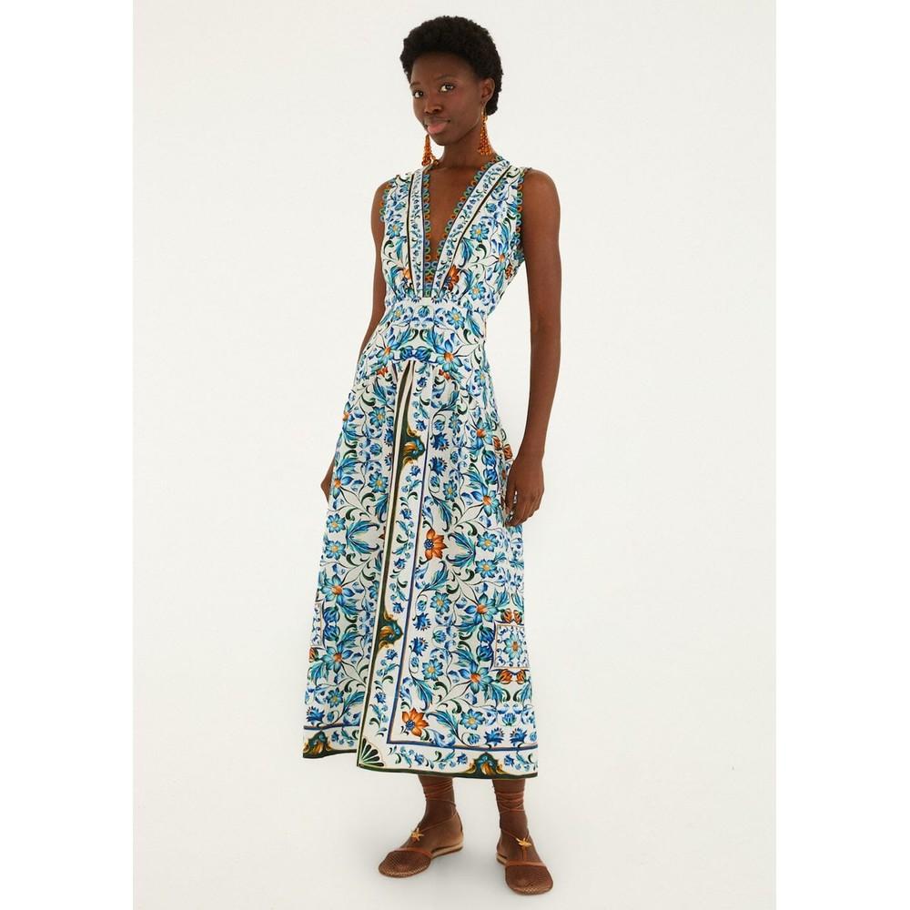 knee length dresses for ladies Pink Spring Bananas Midi Dress – FARM Rio