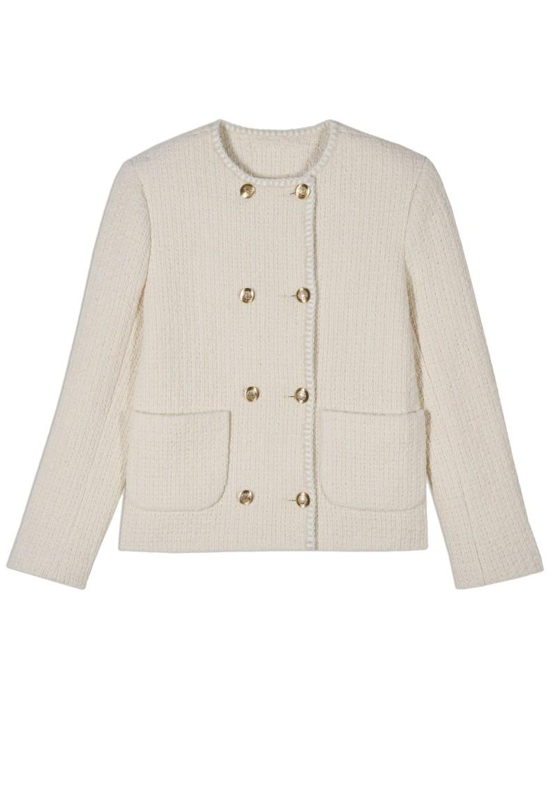 Ba&sh Joe Tweed Wool Jacket in Natural | Lyst