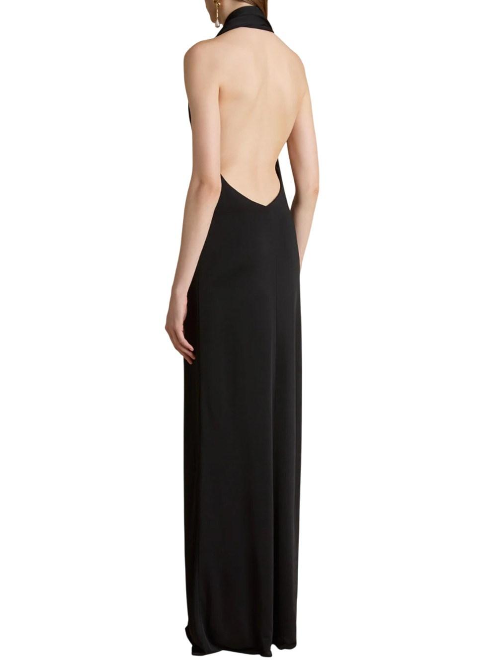 パーティードレス Khaite Integrated Scarf Detail Black Dress Khaite Integrated Scarf Detail Black Dress | THE LIST