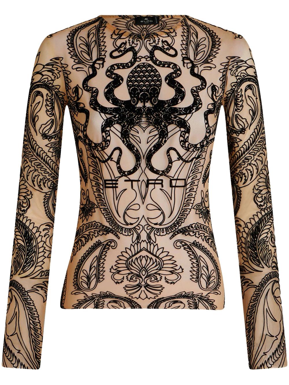 Top semi trasparente di Etro in Neutro Lyst