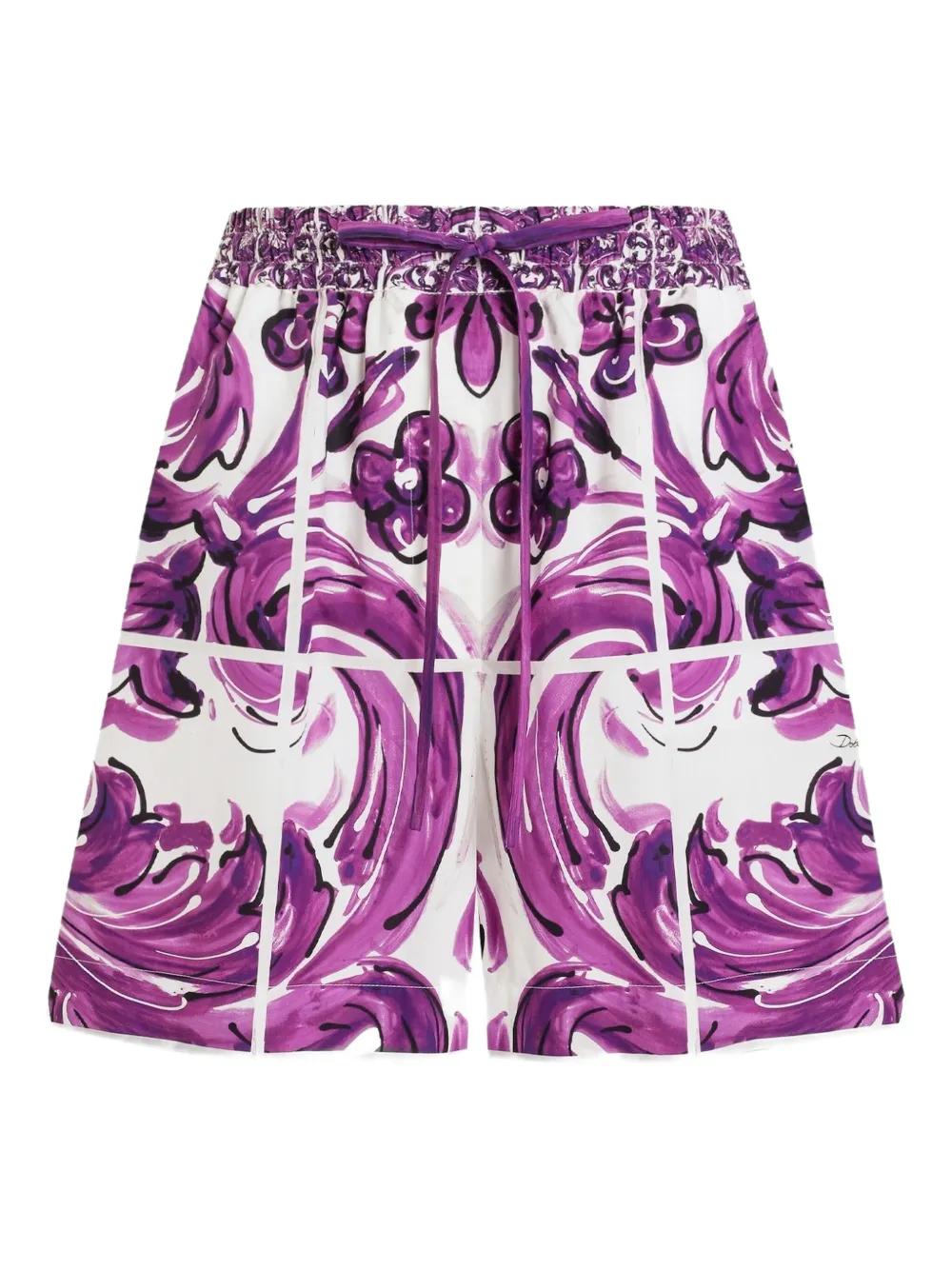 ショートパンツ DOLCE & GABBANA Silk bermuda shorts Pink Silk shorts in Lilac for Men | Dolce&Gabbana®