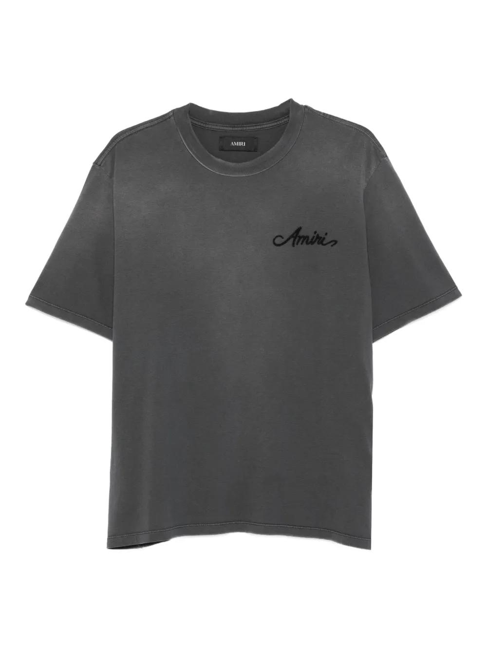 Amiri Cotton T-Shirt With Embroidery in Grey for Men | Lyst UK