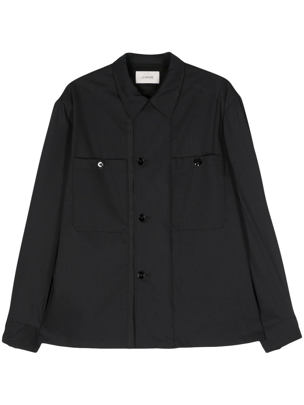 Lemaire Military Style Shirt Jacket in Black for Men Lyst