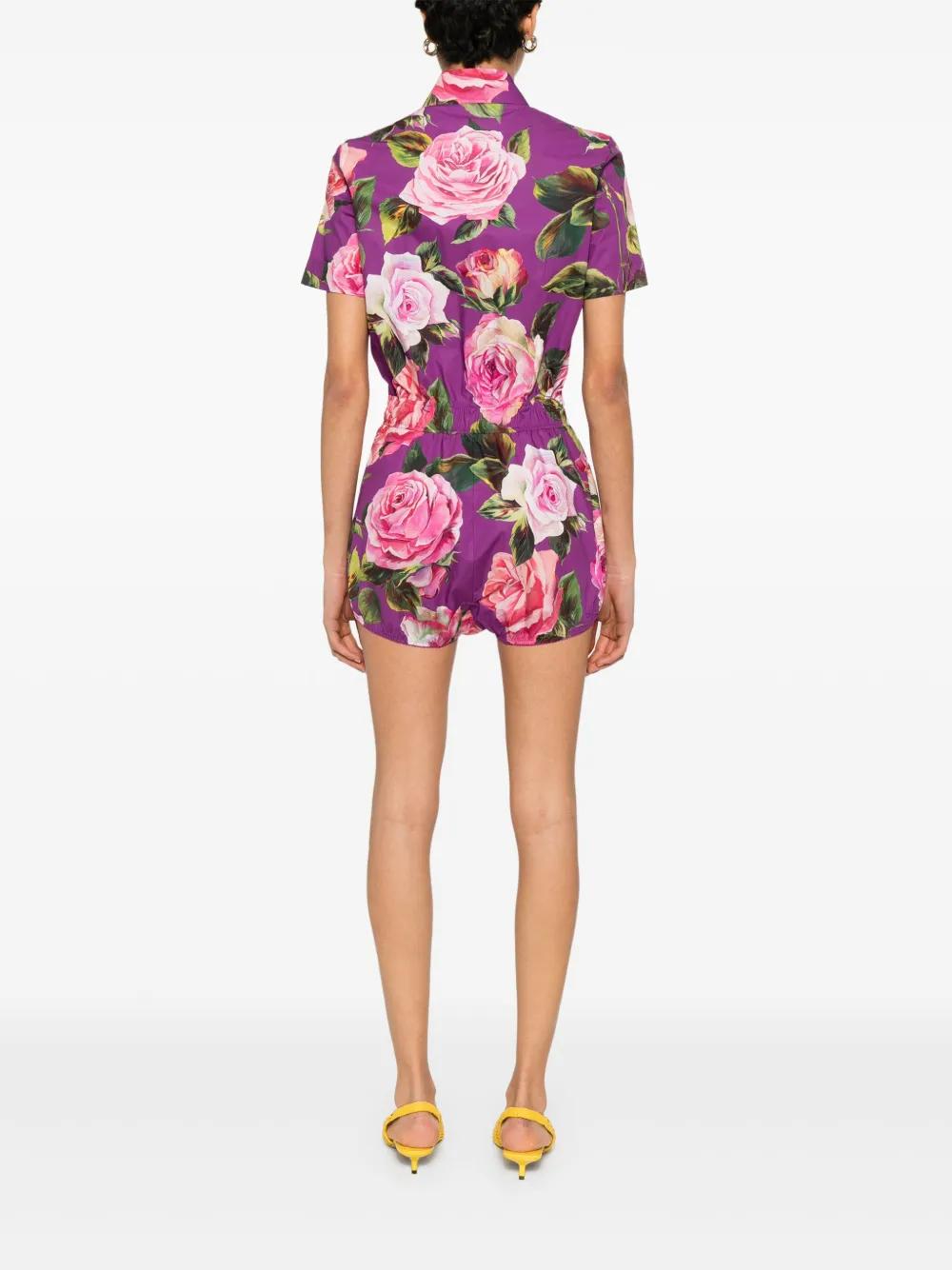 Dolce & Gabbana☆カーネーション プリント Playsuit Cotton playsuit with rose print in Print for Women