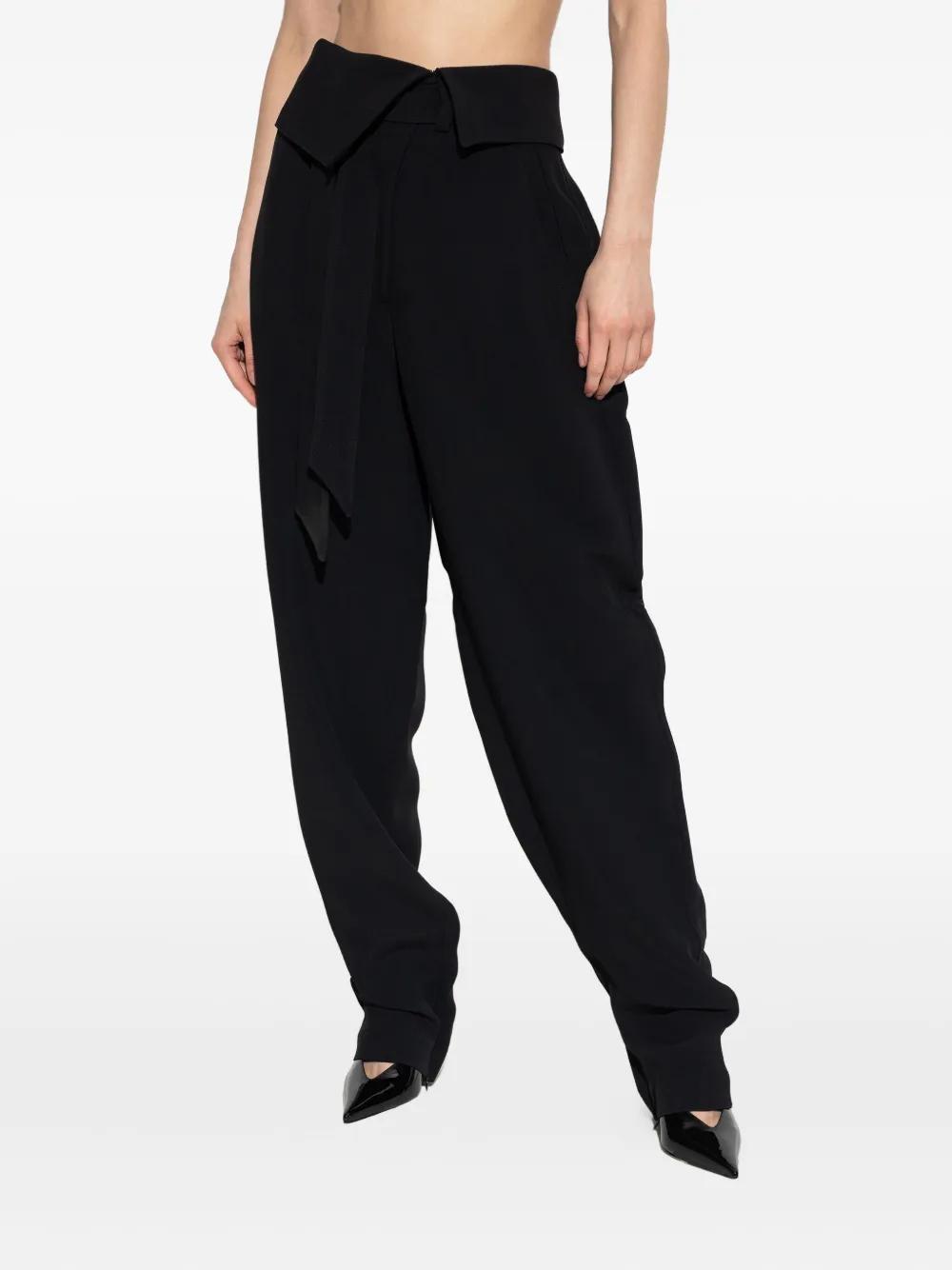 パンツ THE ATTICO ALL OVER POPLIN LOGO PANTS THE ATTICO Embroidered cotton-blend poplin wide-leg pants