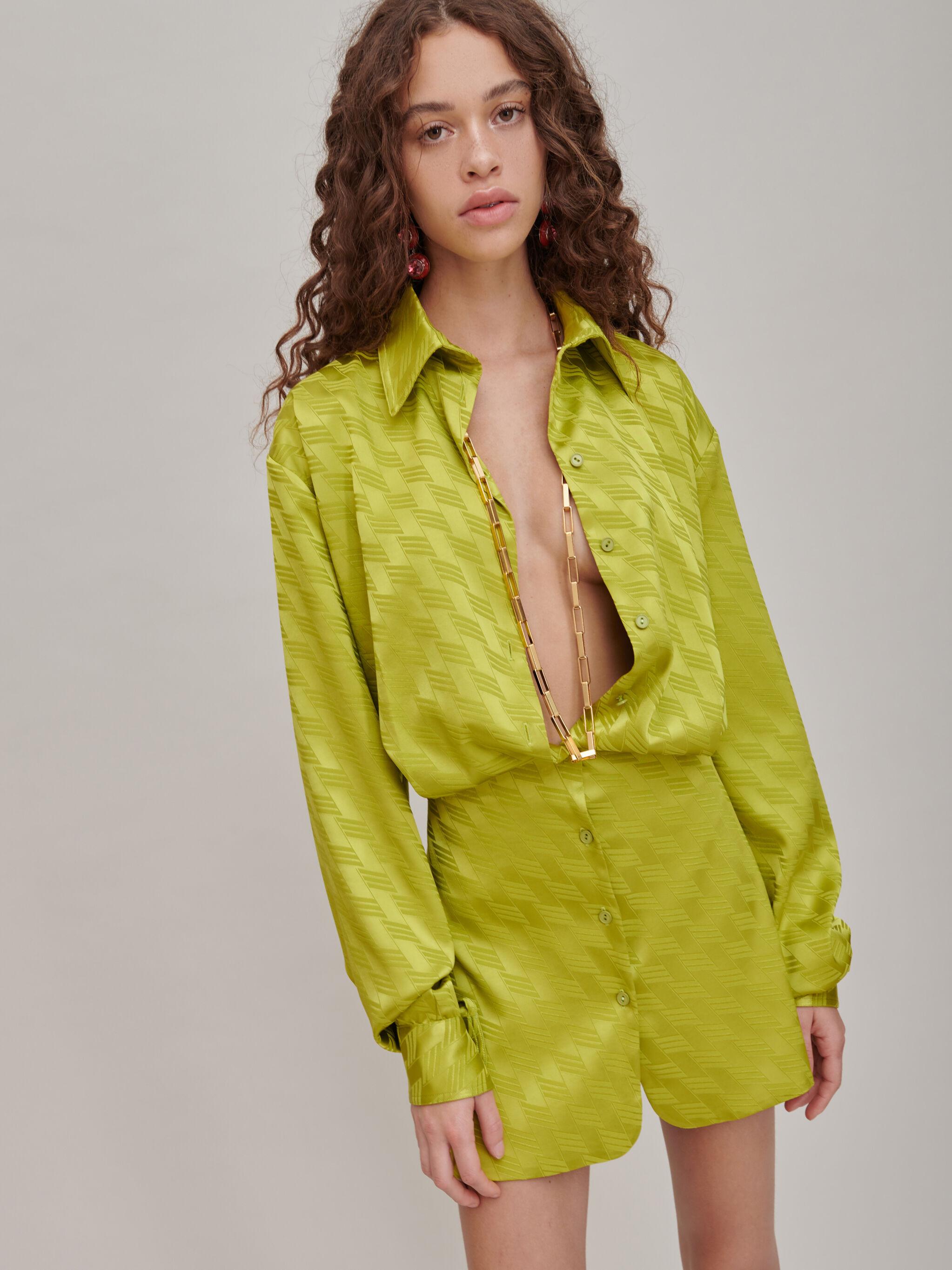 Attico Mini Dress Vestito Verde The Attico Abito Chemisier The