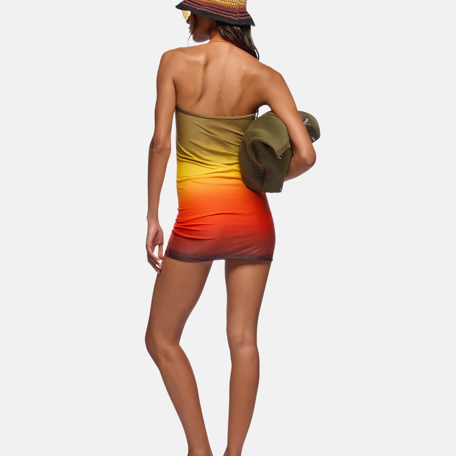 attico orange dress The Attico bright orange dress with cutouts and a knot made of velvet fabric 162370 Women dresses