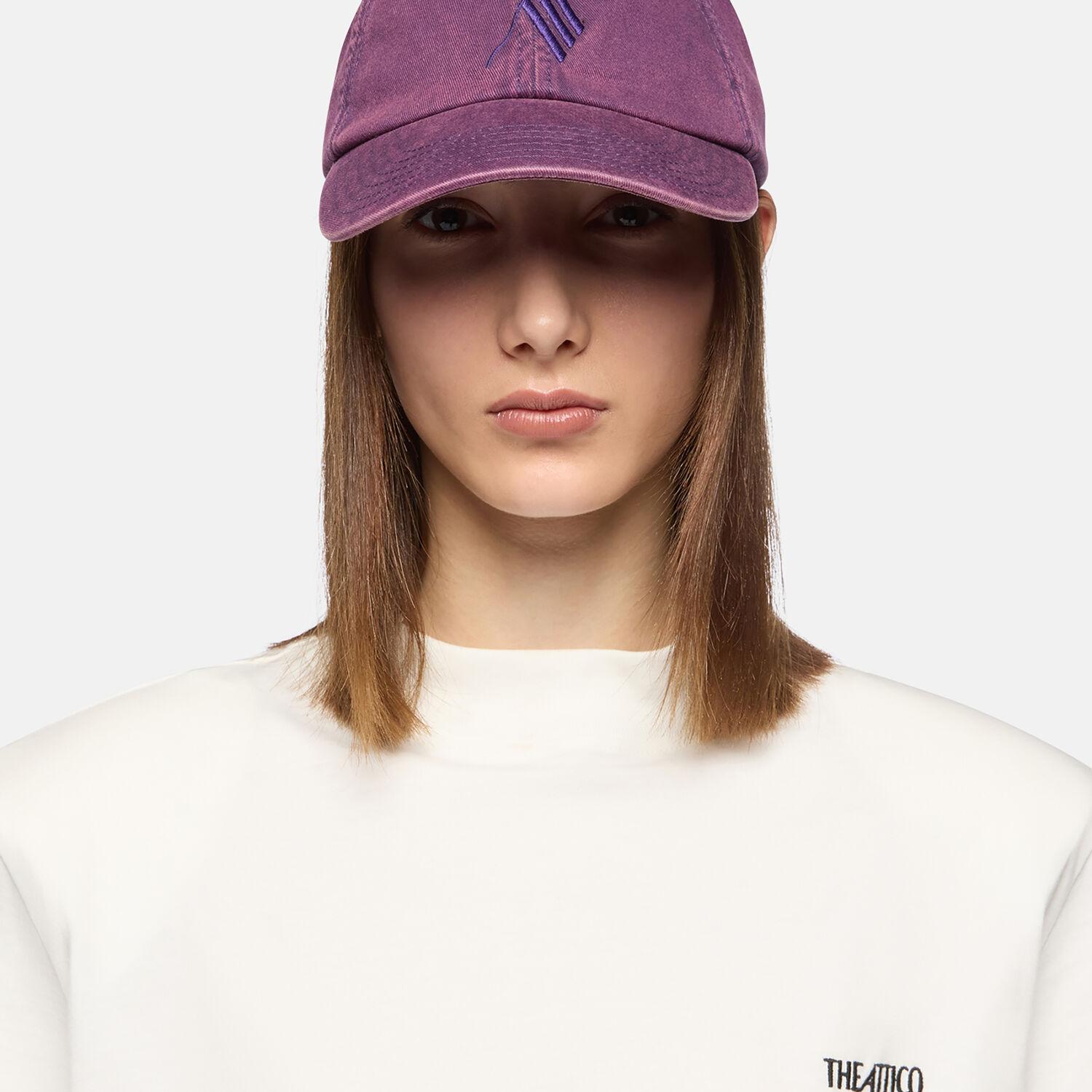 The Attico Purple Cotton Cap (Baseball Women\'s Hat) The Attico Chocolate Cotton Baseball Cap in Purple | Lyst main image 4