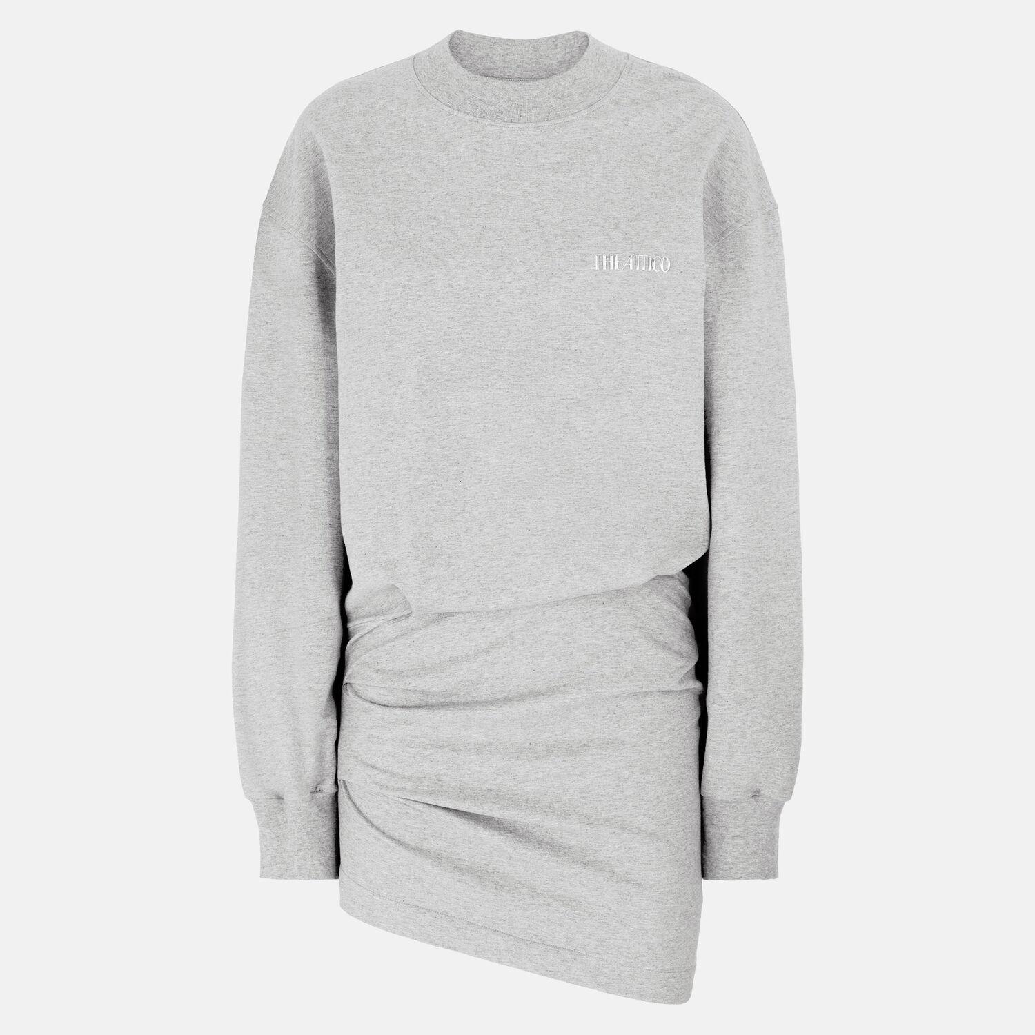 the attico mini sweater dress dark green Dark Pine Long Sleeve Mock Neck Mini Sweater Dress