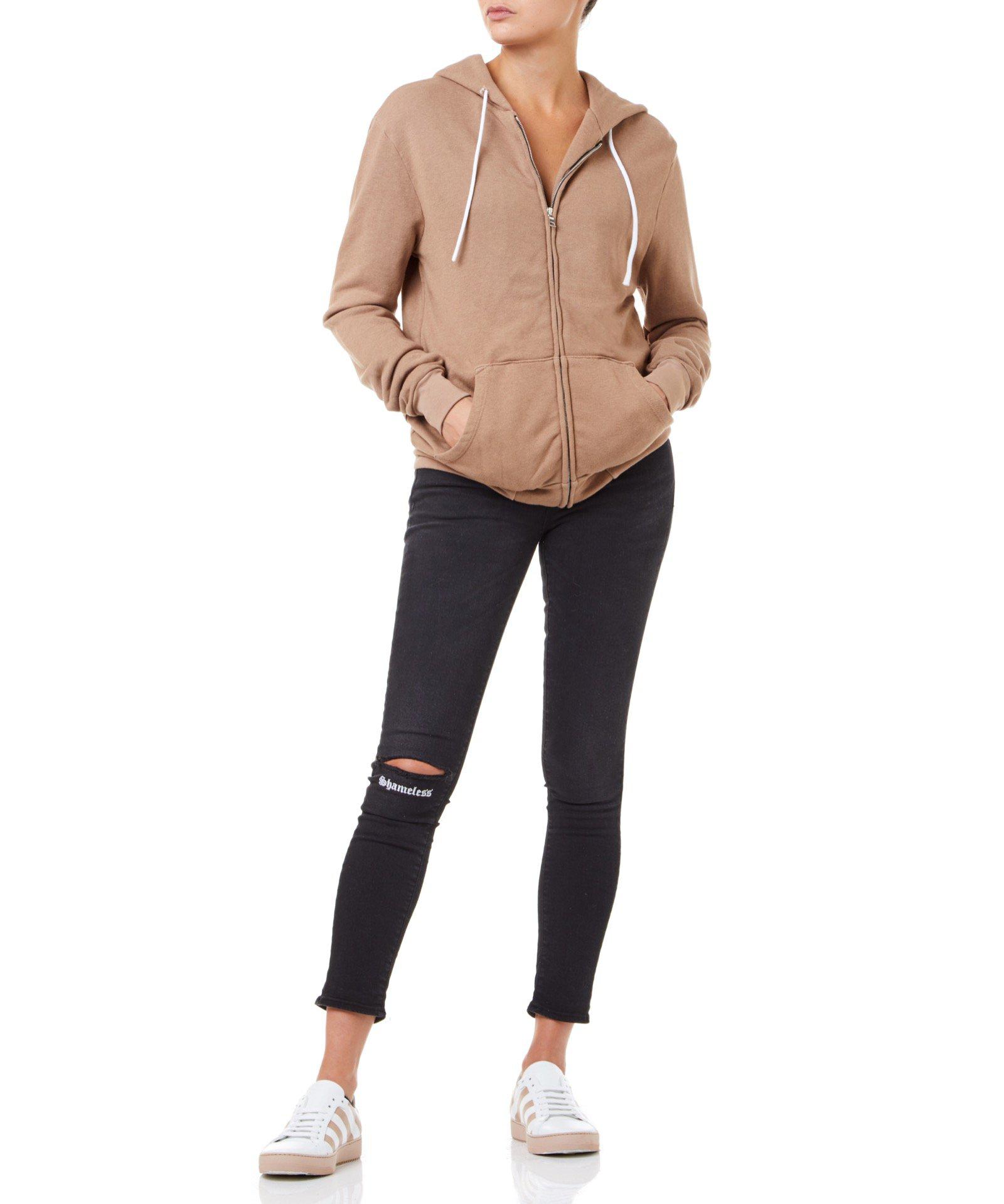 tan zip hoodie