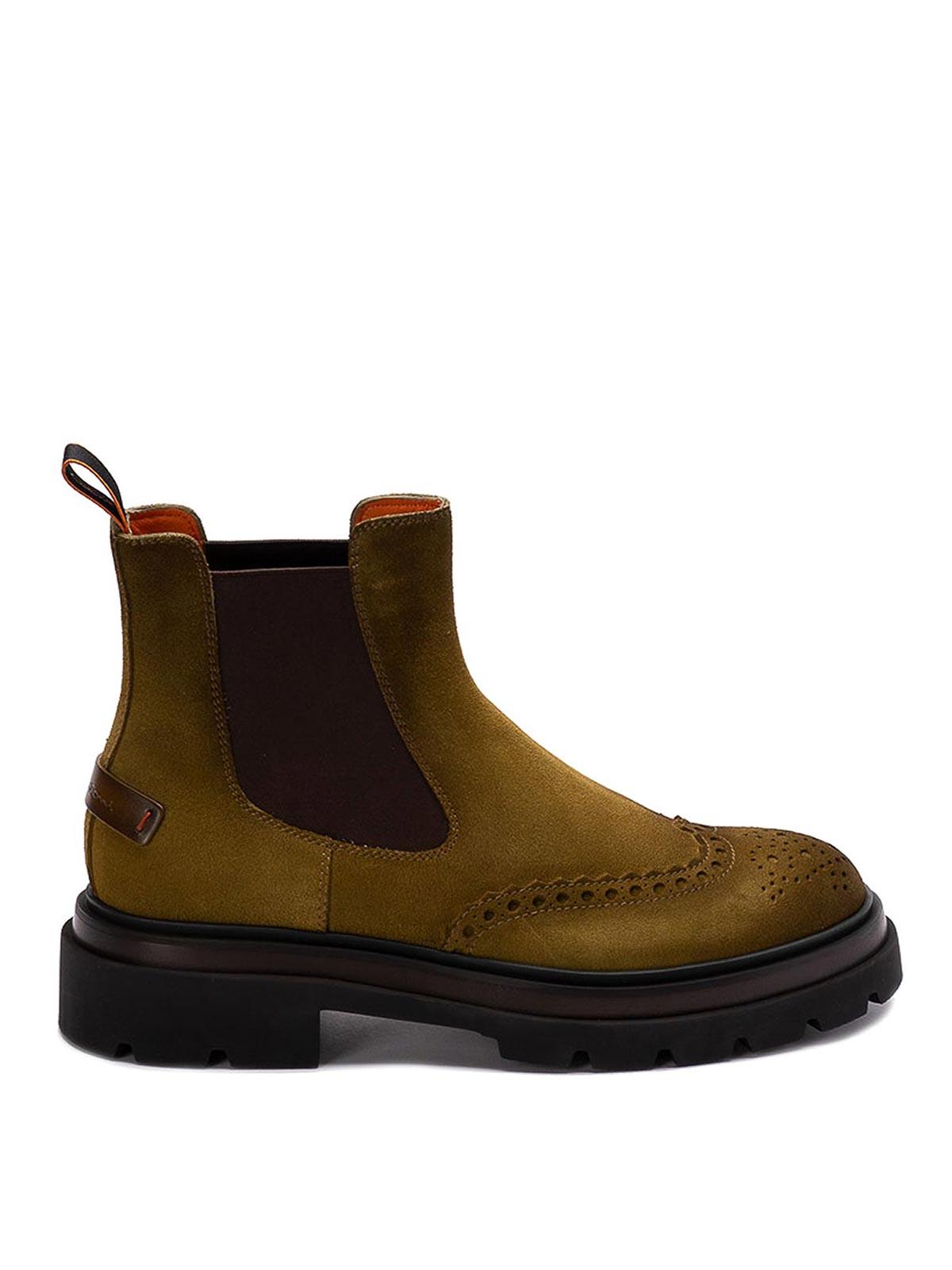 ブーツ Santoni Suede Slip-On Ankle Boots Santoni - Boneless Blue Suede Boot | Mitchell Stores