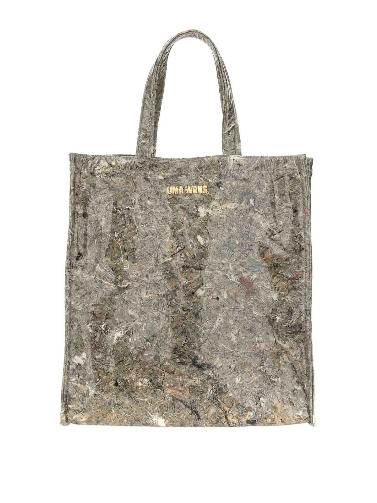 トートバッグ UMA WANG Woman Tote bags Green UB0063 UW490 Uma Wang Shopper Bag Canvas - Dark Green - Women | UB0063UW490