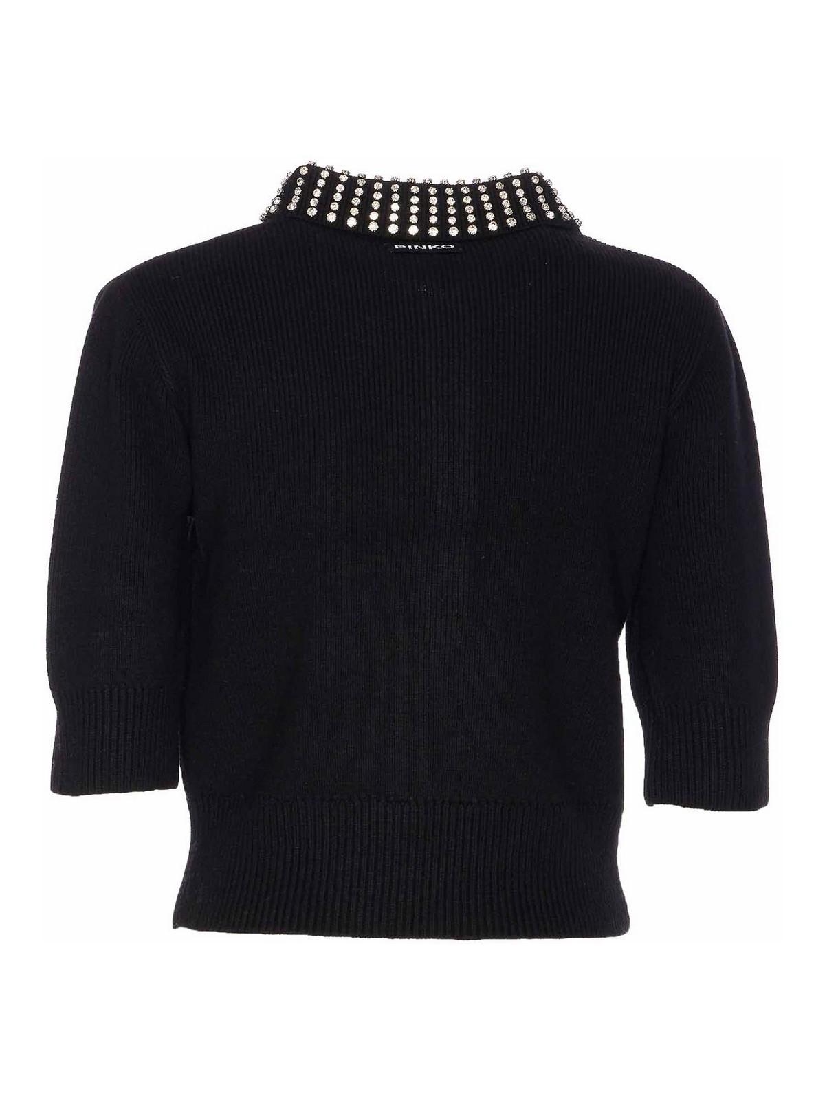 ジャケット PINKO SULCIS CARDIGAN PINKO Cardigan with contrasting profiles BLUE | Base Blu