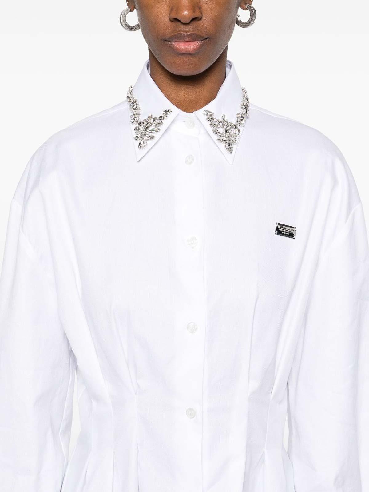 オールインワン・サロペット Philipp Plein Long Sleeve Mini Shirt Dress Mini Shirt Dress LS Strass | Philipp Plein