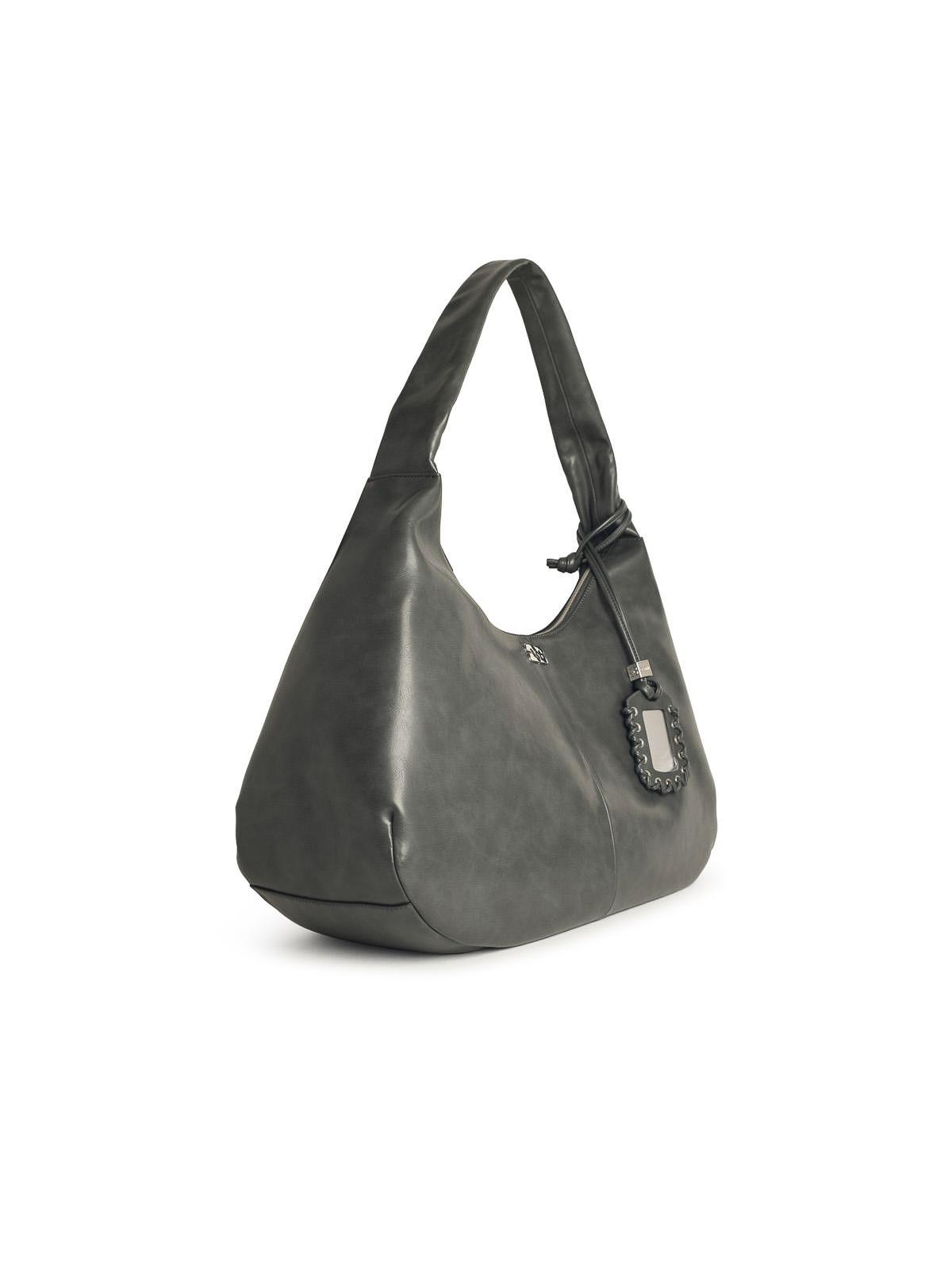 Ganni Bou Xxl Leather Blend Bag in Grey | Lyst UK
