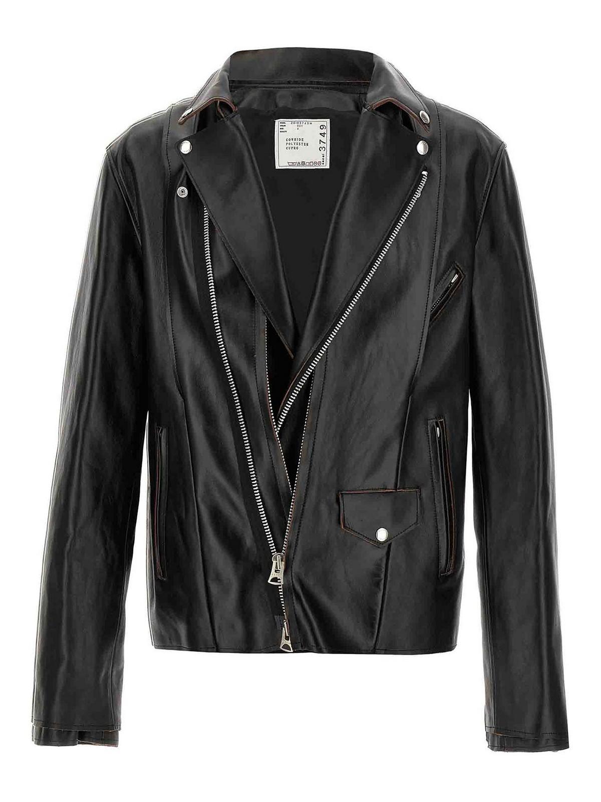 シュン 25AW SACAI LEATHER JACKET BLACK 3 シュン 25AW SACAI LEATHER JACKET BLACK 3 Leather Jacket | sacai