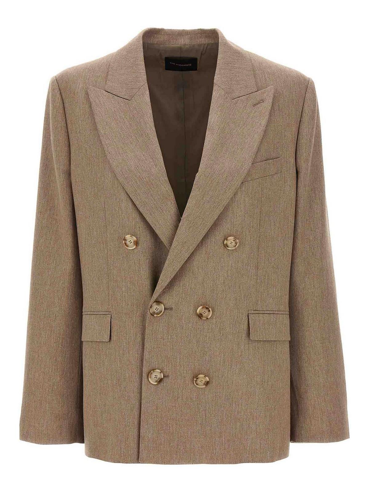 ジャケット THE ANDAMANE PIXIE DOUBLE BREASTED BLAZER PIXIE DOUBLE BREASTED FAUX LEATHER BLAZER – KURE