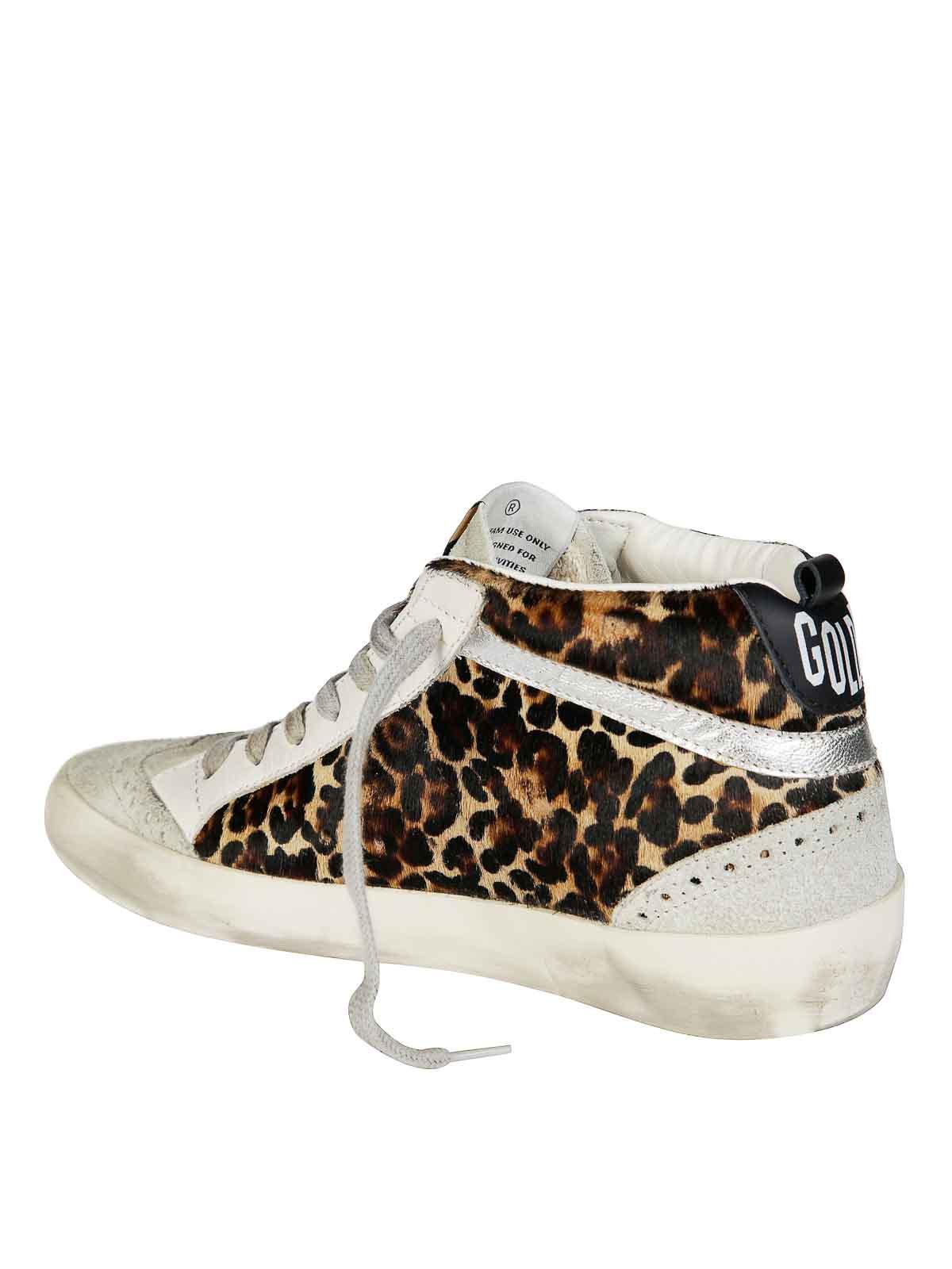 Golden Goose High-Top Sneakers With Striking Leopard Print Design 