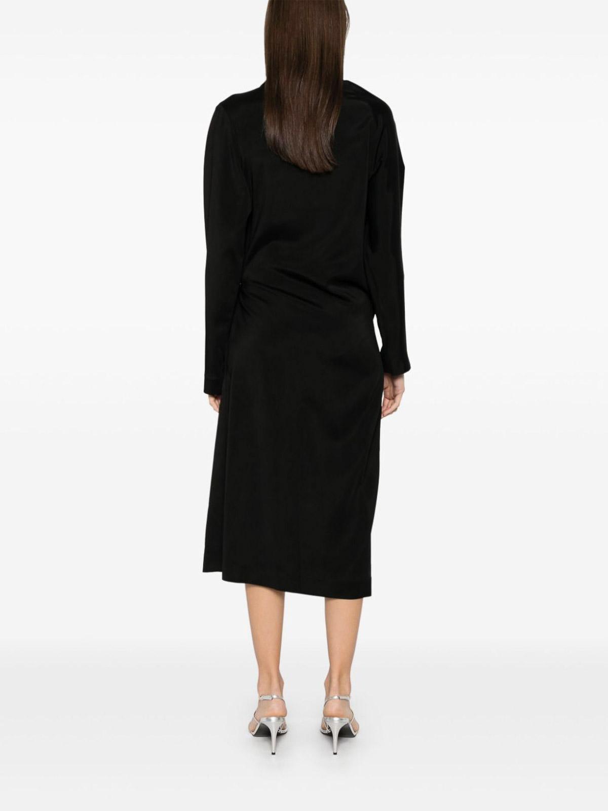 ワンピースその他 Loewe Black viscose belted dress Belted dress in stretch viscose Black - LOEWE