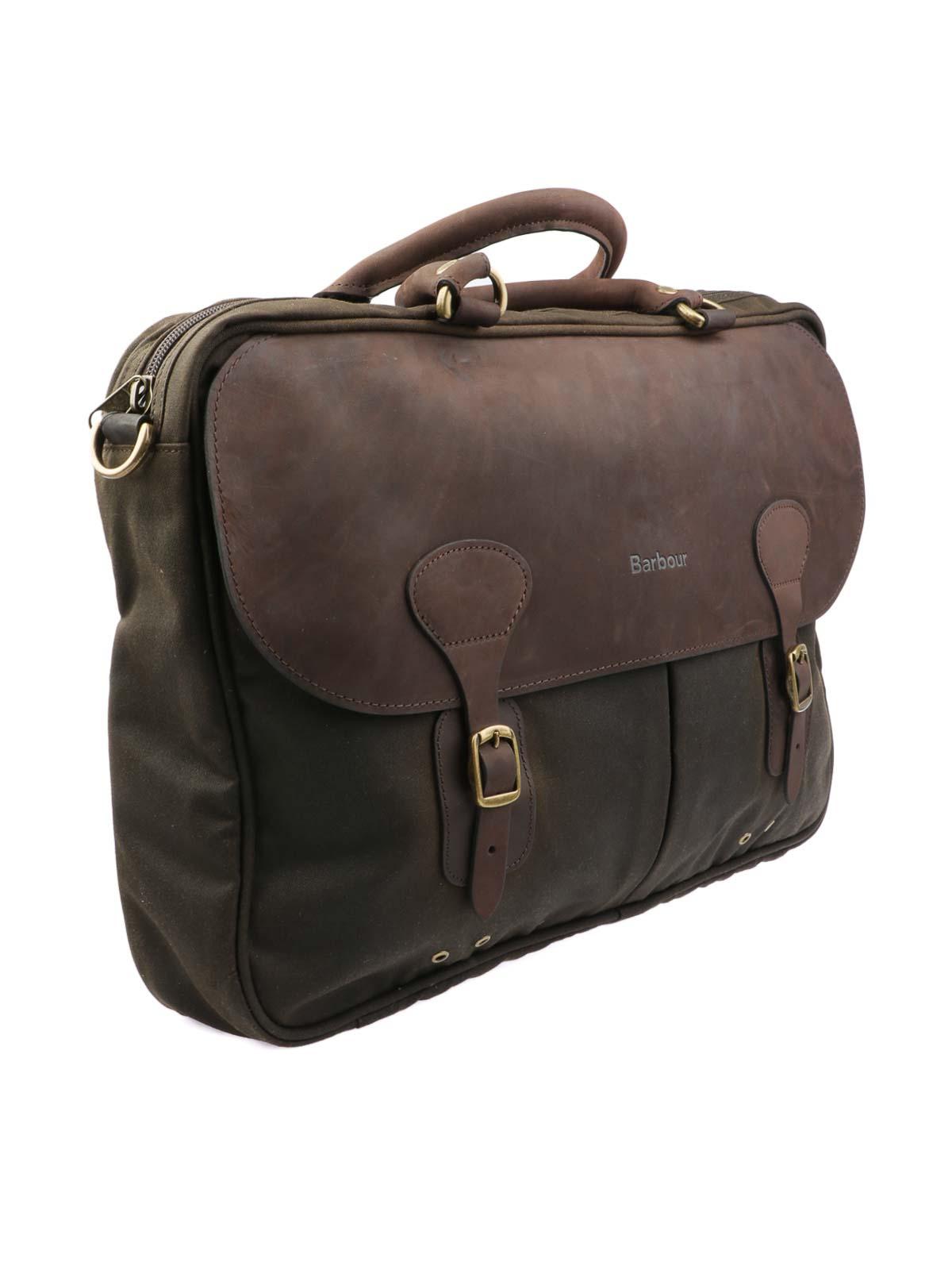 Barbour leather satchel sale