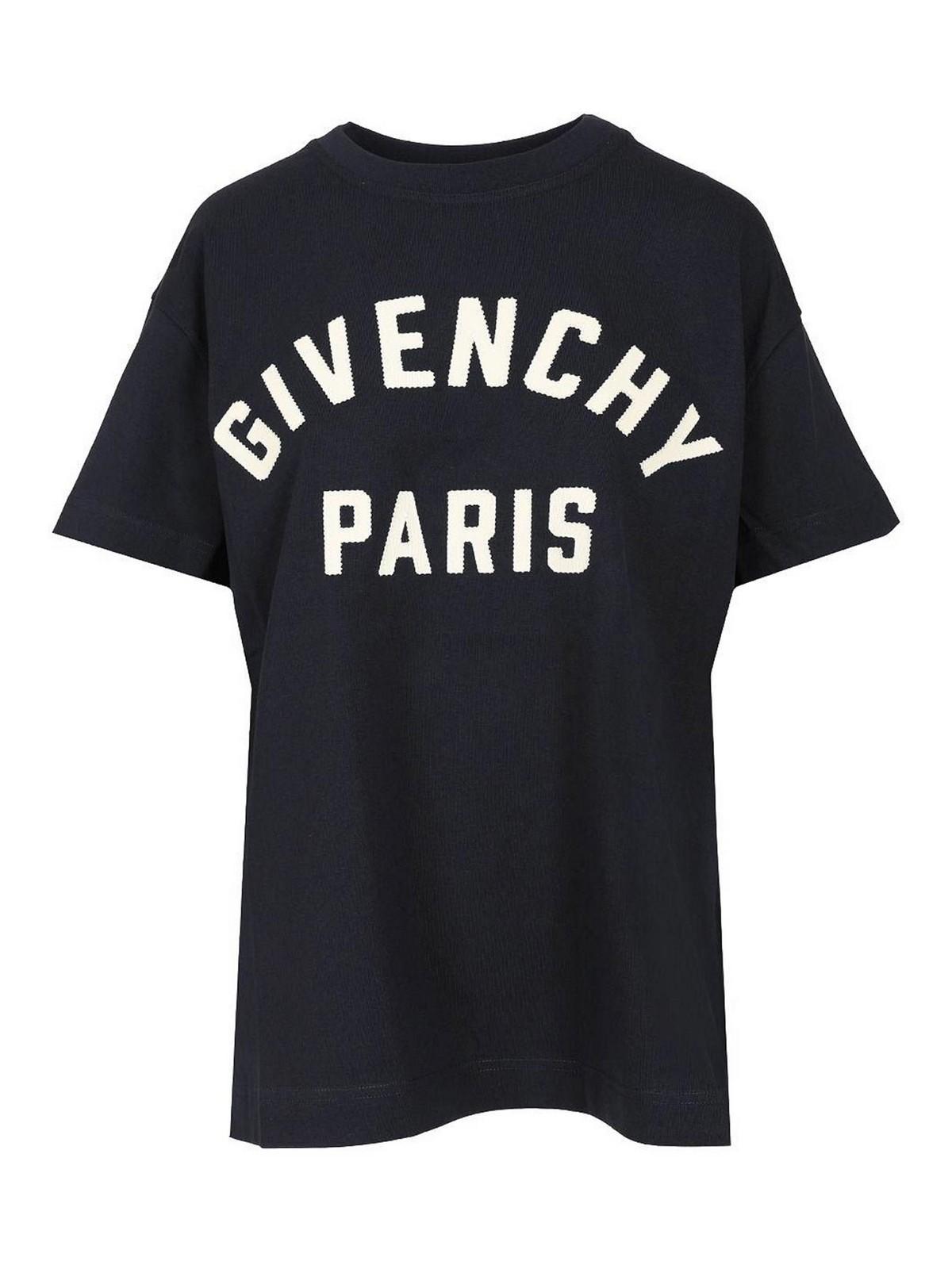 Tシャツ・カットソー GIVENCHY Women Tops BW70EKP705001 Black Givenchy Fading logo print black cotton T-shirt | BW705Z3Z0Y001
