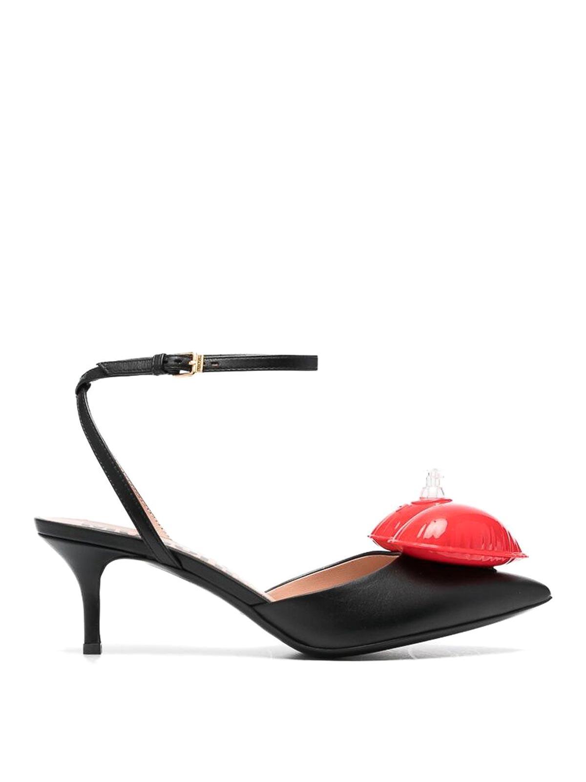 Moschino heart-appliqué polka dot pumps - Red
