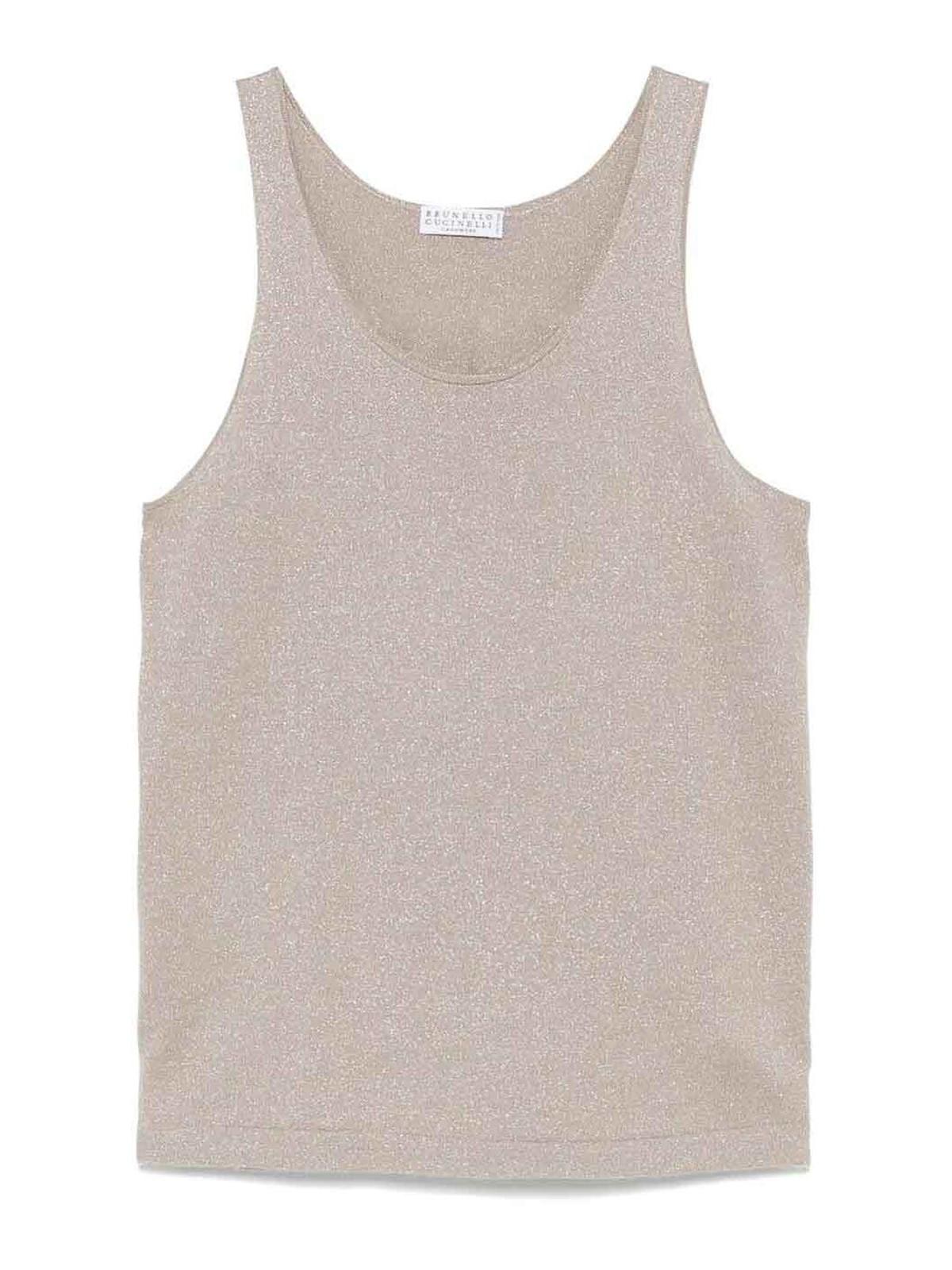 Tシャツ・カットソー BRUNELLO CUCINELLI WOOL TANK TOP Brunello Cucinelli Sleeveless and tank tops for Women