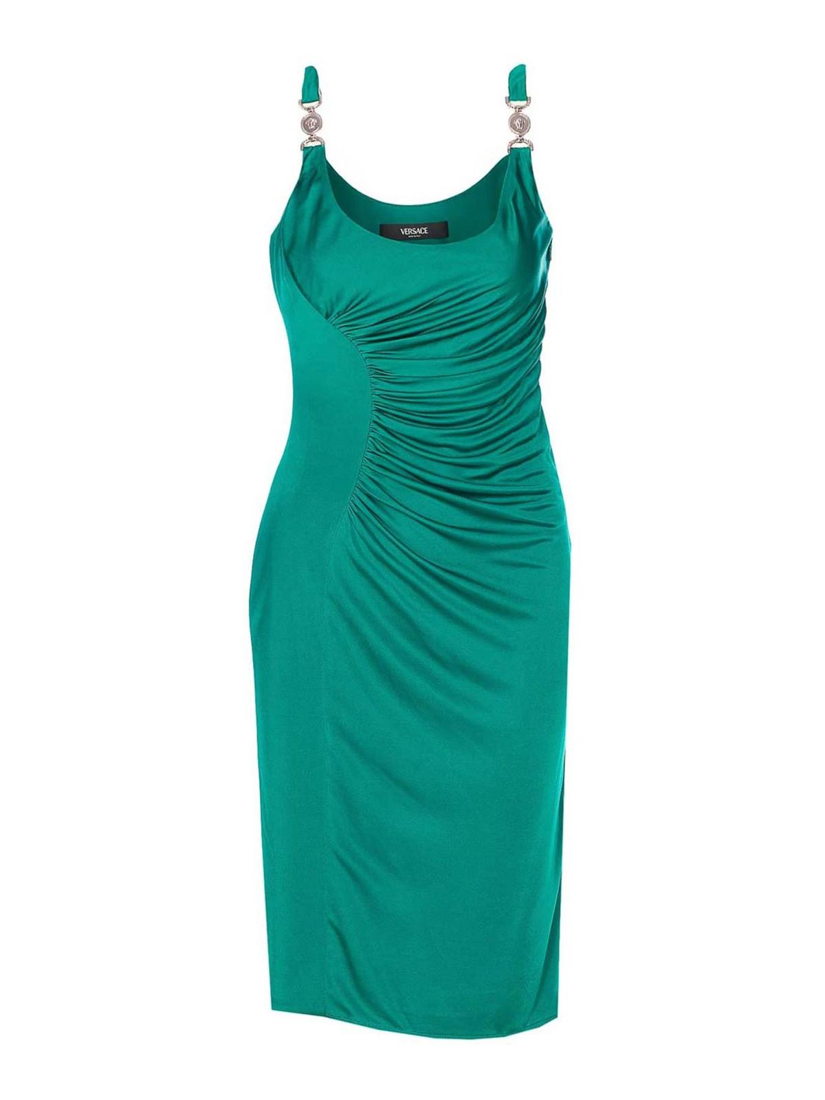 green emerald velvet dress Versace Emerald Green Fall 2001 Open Back Gown