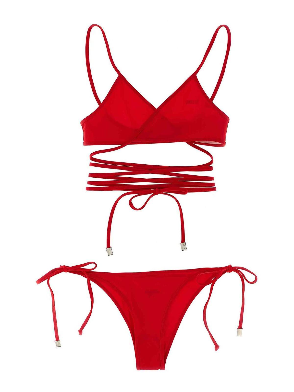 ビキニ The Attico Red Adjustable Laces Bikini The Attico Red Adjustable Laces Bikini in Red | THE LIST