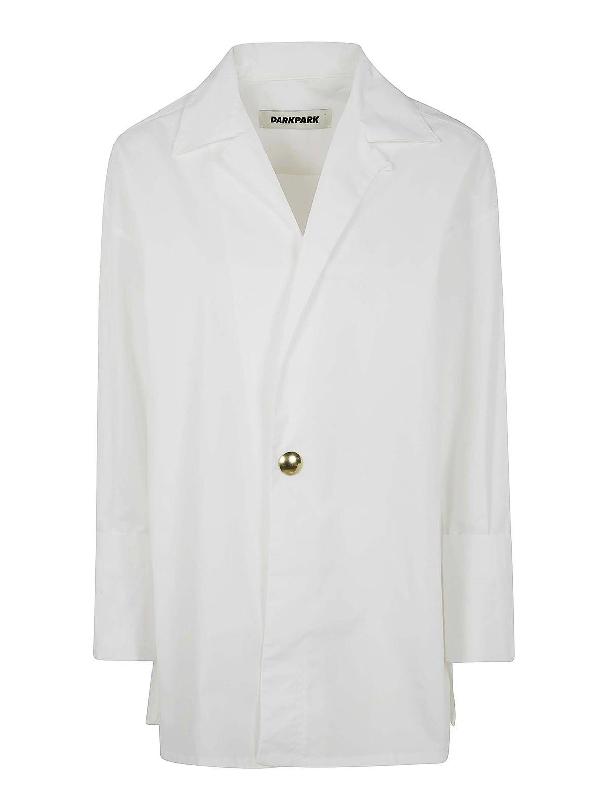 DARKPARK Jodie Popeline Tunic Style Shirt in White | Lyst