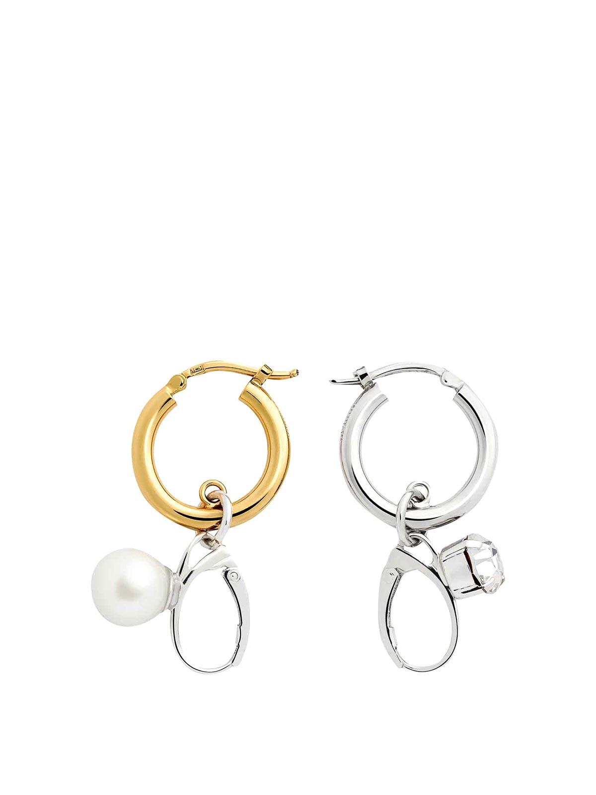 【MM6 MAISON MARGIELA】真鍮ピアス Mm6 Brass Earrings Silver Brass earrings MM6 Maison Margiela - Vitkac AS
