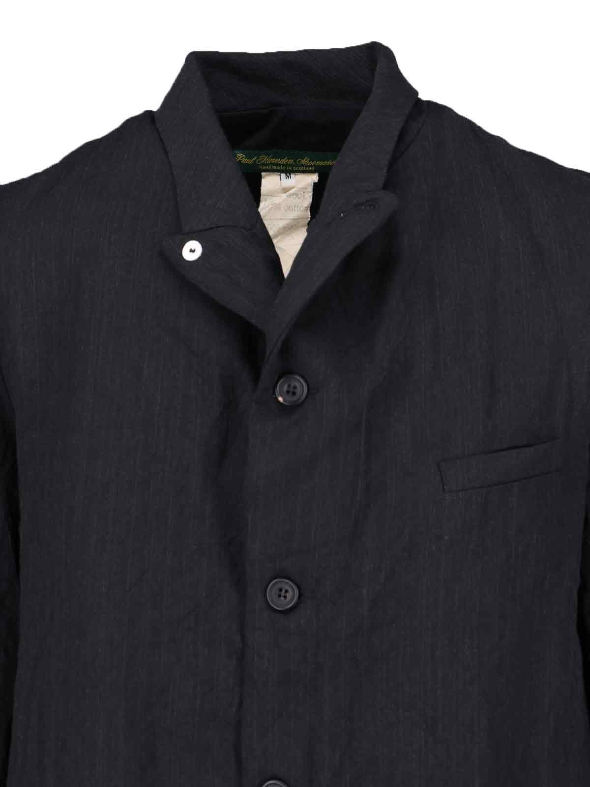 Paul Harnden Long Single-Breasted Coat in Black for Men Paul Harnden Long Single-Breasted Coat in Black for Men