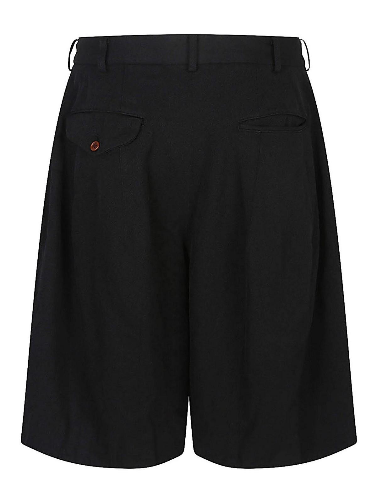 ☆COMME des GARCONS☆ Men's Overfit Dark Blue Tencel Short S Cotton twill overalls in blue - Comme Des Garcons Shirt